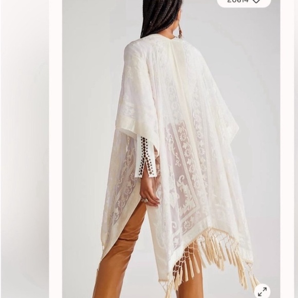 UNICORN 🦄 RARE FREE PEOPLE NIGHTBIRD BURNOUT KIMONO OS - Picture 9 of 16